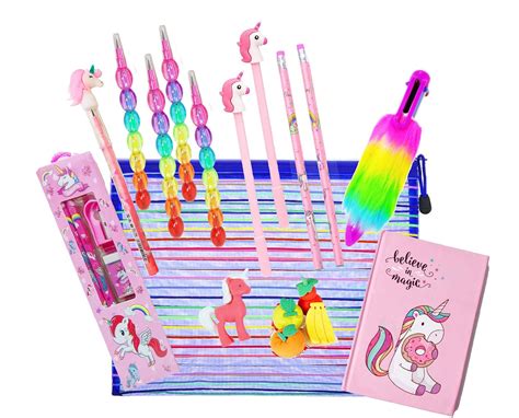 Neel® Unicorn Cute 18 pcs Stationery Set for Kids | Stationery Items ...