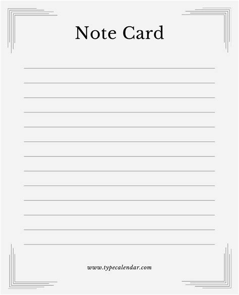 Free Note Card Templates Printable [Word, PDF] 3x5, 4x6 Inches - Ideas