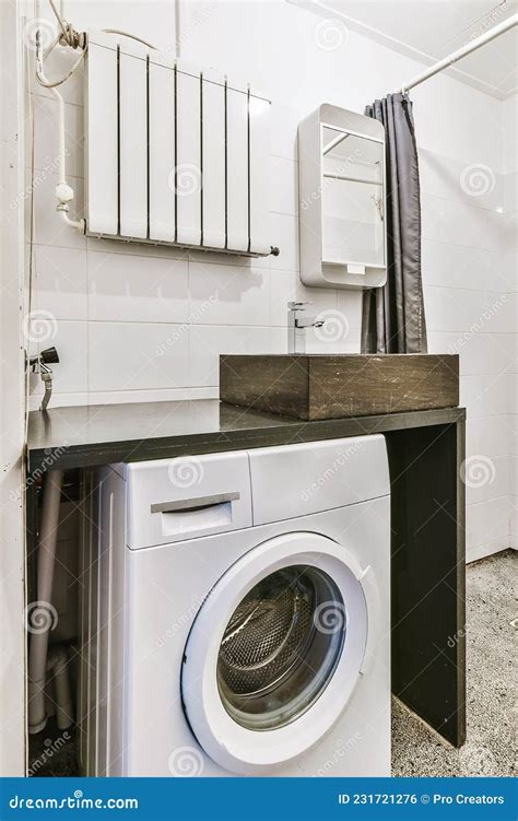 Laundry interior design stock photo. Image of home, modern - 231721276