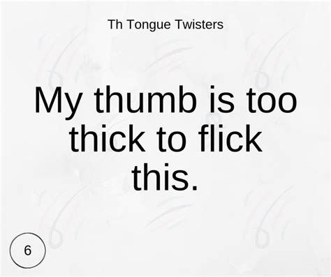 Th Tongue Twisters 6 | Tongue twisters, Tongue, Words