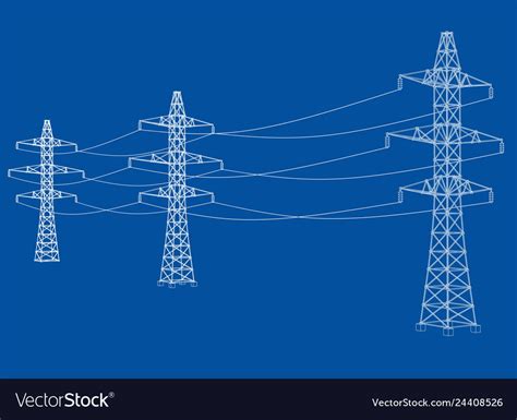 Electric pylons or towers concept Royalty Free Vector Image