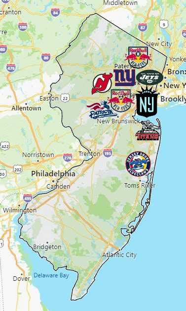 Sports Teams in New Jersey - Sport League Maps