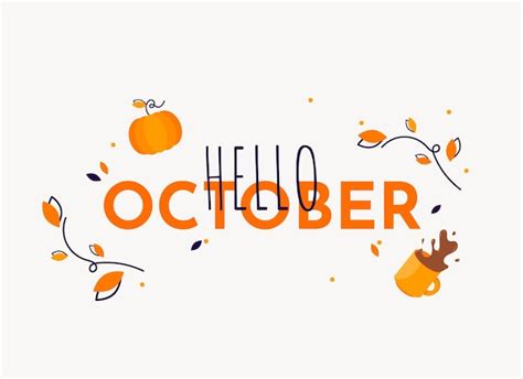 Premium Vector | Hello October banner with leaves