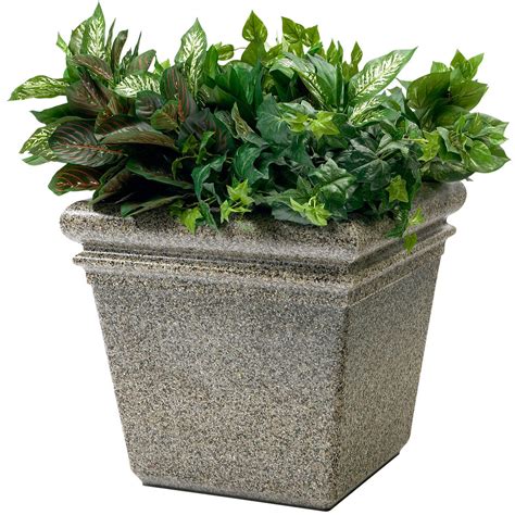 Commercial Zone 724020 StoneTec 18" x 18" Riverstone Planter