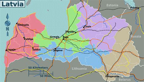 Latvia Regions Map - MapSof.net