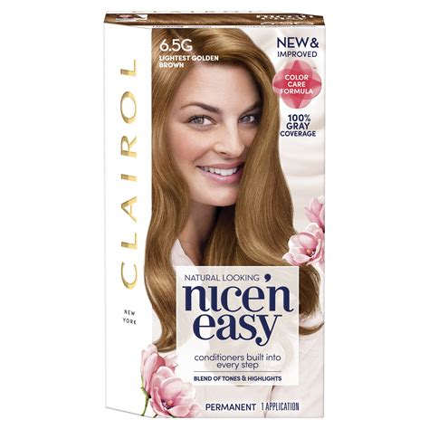 Clairol Nice'n Easy Permanent Hair Color Crème 6.5G Lightest Golden ...