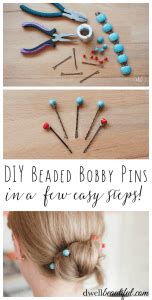 Easy Beaded Bobby Pins - Dwell Beautiful