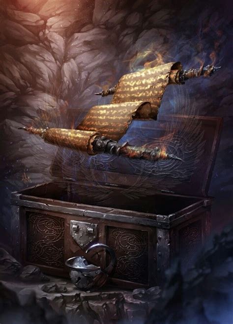 Magic scroll: Trunk contains a magical floating scroll which reads it’s magical spell at an ear ...