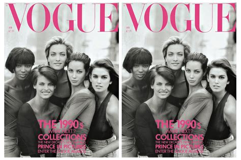 The famous faces from the 1990 Vogue supermodel cover.