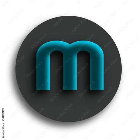 Blue Letter M with Rounded Background Logo Concept Vector Stock Vector | Adobe Stock