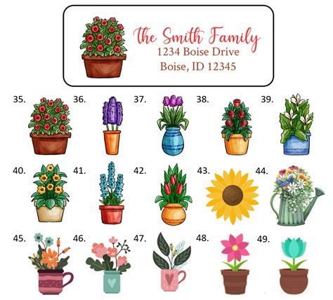 Flower Floral Address Labels Stickers, 30 personalized labels! – The ...