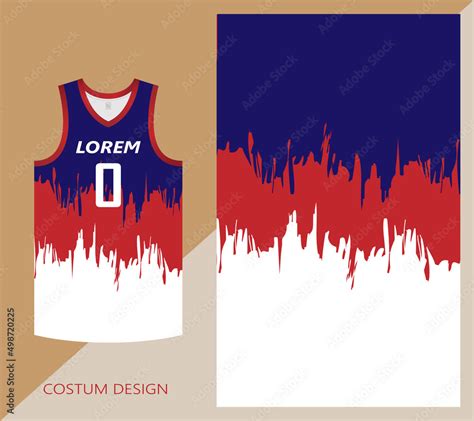 basketball jersey pattern design template. blue, red, white abstract ...