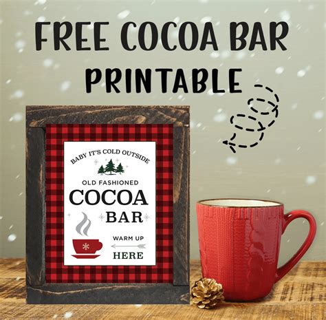 FREE Hot Cocoa Bar Sign Instant Download Printable Warm Up at the Hot Cocoa Bar and enj… | Hot ...