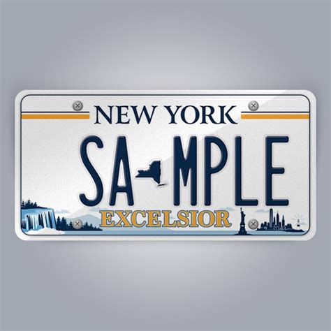 New York License Plate Replica, reflective