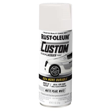 Rust-Oleum Automotive Premium Custom Lacquer Spray Paint, Matte Pearl White, 11 oz. 352721 | Zoro