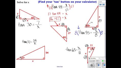 Geometry - 7-5: Apply the Tangent Ratio - YouTube