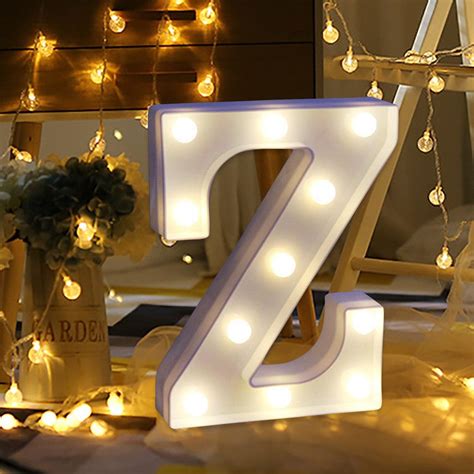 Remote control Alphabet Letter Lights LED Light Up White Plastic ...