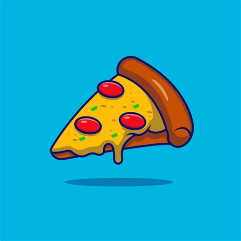 Slice of pizza vector illustration. Cute pizza in cartoon style vector ...