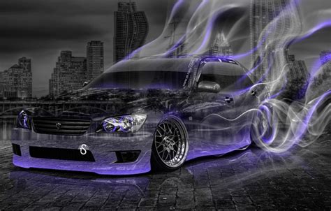 Wallpaper Night, The city, Smoke, Neon, Machine, Style, Wallpaper, Drift for mobile and desktop ...