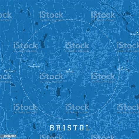 Bristol Ct City Vector Road Map Blue Text Stock Illustration - Download Image Now - Bristol ...