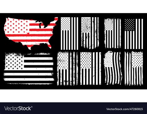 Grunge usa flag set Royalty Free Vector Image - VectorStock