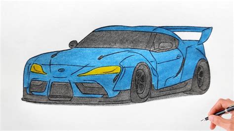 How to draw a TOYOTA SUPRA A90 2019 ROCKET BUNNY / drawing car / coloring supra mk5 ft-1 2018 ...