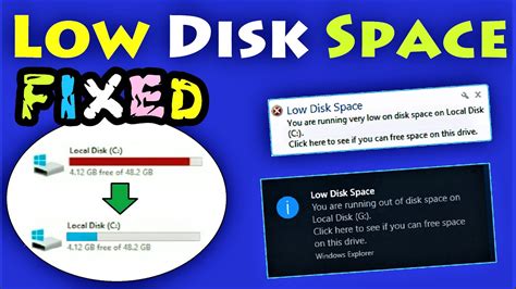 Low Disk Space Windows 10 \ 8 \ 7 Fixed - Best | How to fix Low Disk ...