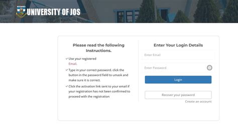 UNIJOS Student Portal - Login