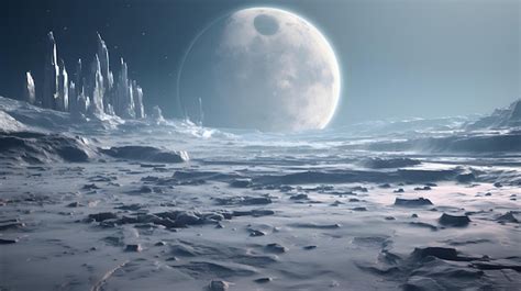 Premium AI Image | A surreal scene of a space probe landing on a moon ...