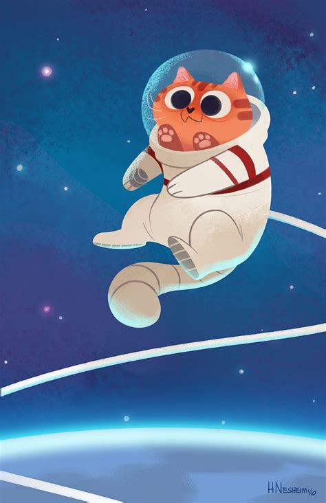 Astronaut Cat Drawing