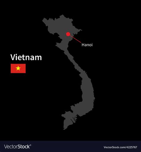 Detailed map of vietnam and capital city hanoi Vector Image