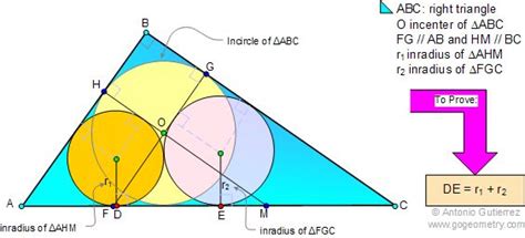 Geometry Problem 27: Right triangle, Parallel, Incenter, Inradius ...