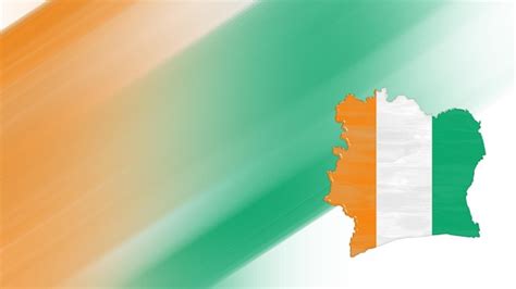 Premium Photo | Map of Ivory Coast, flag map, National colors background