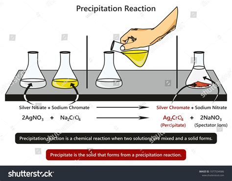 Precipitation Reaction infographic diagram with example of mixing ...