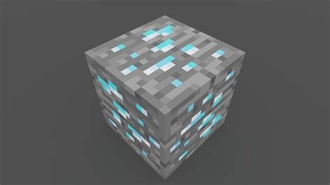 3D model MineCraft diamond ore block VR / AR / low-poly | CGTrader