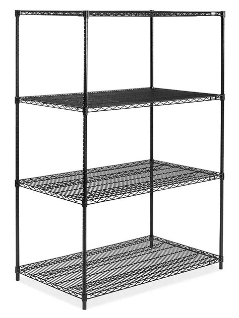 Black Wire Shelving Unit - 48 x 30 x 72" H-6748-72 - Uline