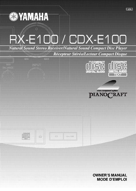 YAMAHA CDX-E100,RX-E100 CD PLAYER USER MANUAL Service Manual download, schematics, eeprom ...