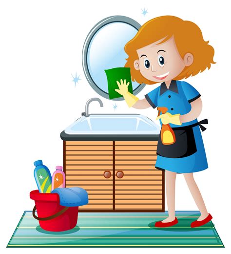 The cleaner cleaning the toilet 414527 Vector Art at Vecteezy