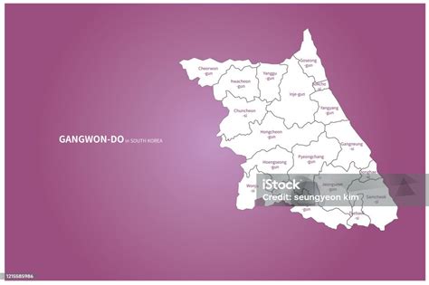 Gangwon Do Map Korea Province Vector Map Stock Illustration - Download Image Now - Abstract ...