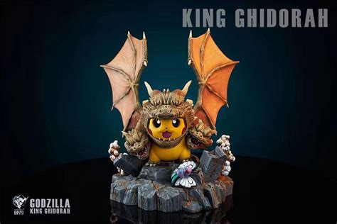 King Ghidorah Cosplay Pikachu - Pokemon Godzilla Resin Statue - HARD ...