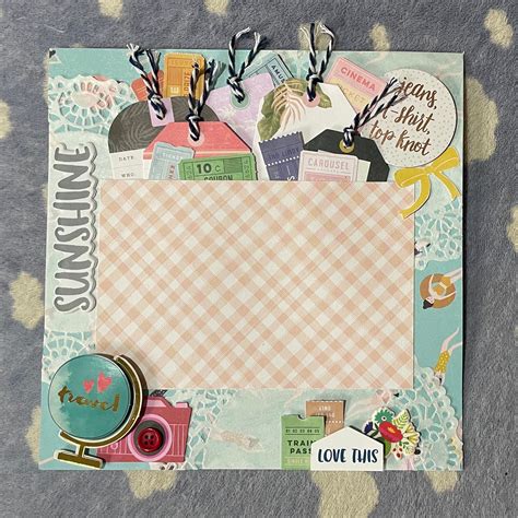 Travel Premade Scrapbook Page 8x8 Layout Paper - Etsy