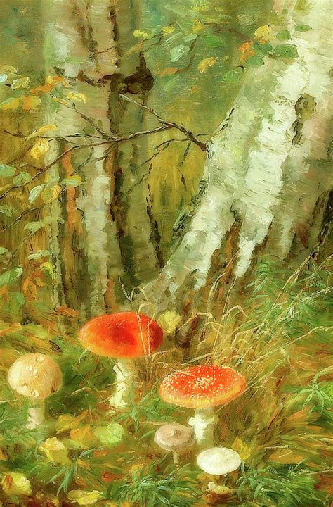 Forest Floor With Mushrooms Painting by Mountain Dreams - Fine Art America