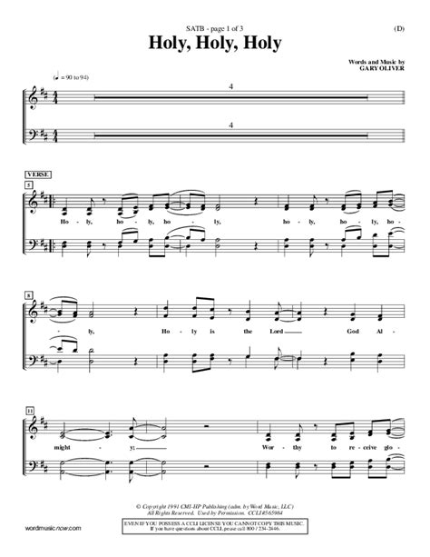 Holy Holy Holy Sheet Music PDF (Gary Oliver) - PraiseCharts