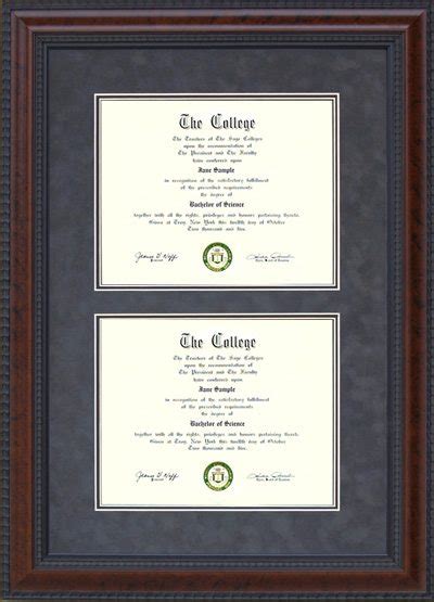 Burl Hardwood Double Diploma Frame | Frames of Achievement