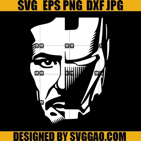 Iron Man Mask SVG, Iron Man Helmet SVG, Iron Man Head SVG