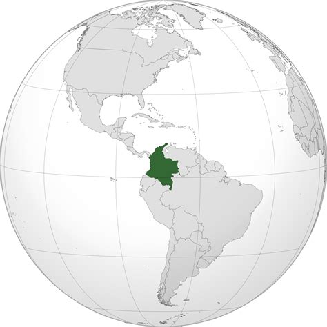 Location of the colombia in the World Map