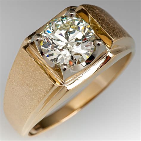 Vintage 2 Carat Diamond Mens Ring 2.38ct O-P/VS1