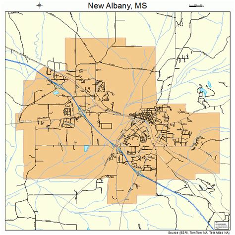 New Albany Mississippi Street Map 2851000