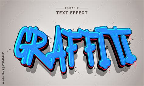 Graffiti 3D Text Effect Generator Stock Vector | Adobe Stock