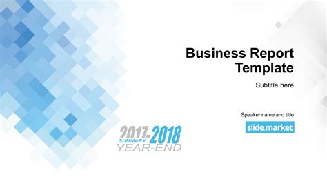 Business Report PowerPoint Template Light Blue | Slide.Market